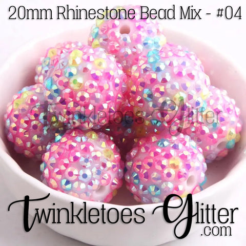 Bubblegum 20mm Bead Mix ~ AB Rhinestone Bead Mix #04