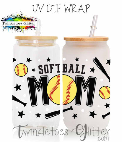 Softball Mom UV Can Wrap
