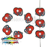 Heart w/Stethoscope Silicone Focal Bead