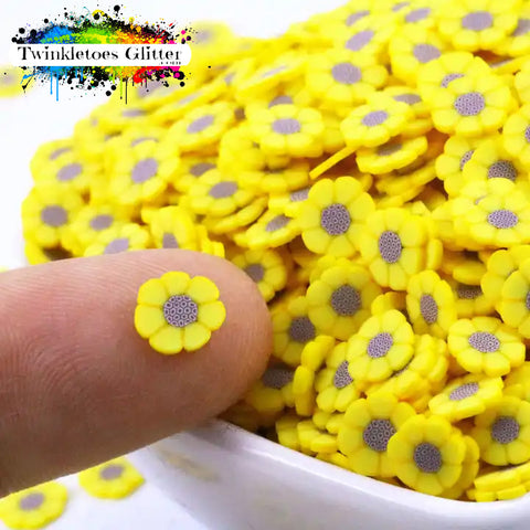 Sunflower Polymer Clay Slices