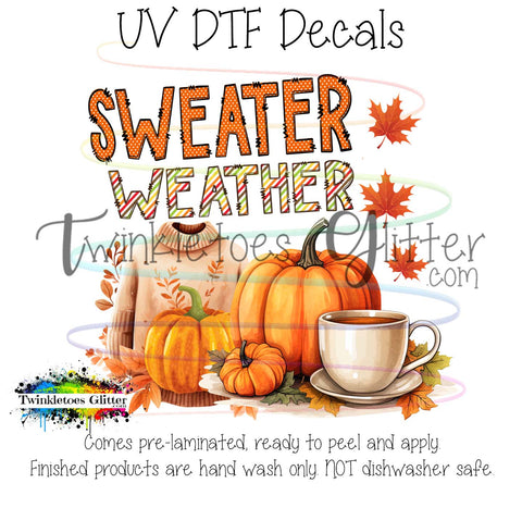 Sweater Weather Pumpkins ~ UV Decal