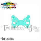 Polka Dotted Bow Silicone Focal Bead