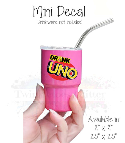 Uno Drink Game Mini Decal