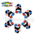 Mom w/USA Ribbon Silicone Focal Bead