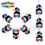 Mom w/USA Ribbon Silicone Focal Bead