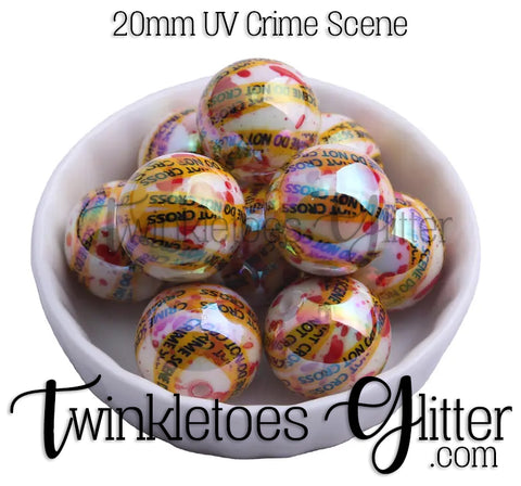 Bubblegum 20mm Bead Mix ~ UV Crime Scene