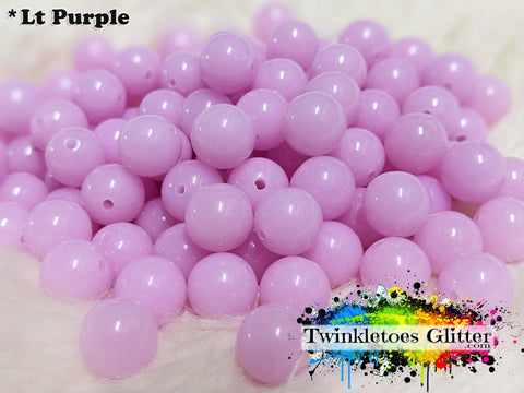12mm Solid Acrylic Beads ~ Lt Purple