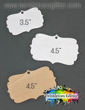 Scalloped Rectangle Ornament Sublimation MDF Blanks ~ All Sizes ~ w/Hole