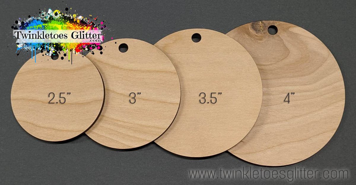 4733 Natural Wood Circle Sublimation Ornament, 1 sided, 25 each
