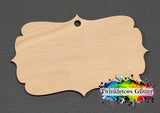 Scalloped Rectangle Ornament Wood Blanks ~ All Sizes ~ w/Hole