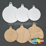 Round Ornament Shaped Wood Blanks ~ All Sizes ~ w/Hole