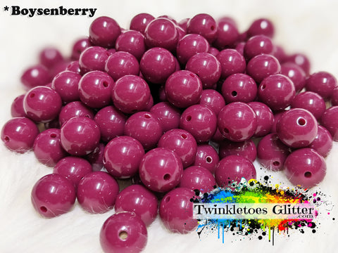 12mm Solid Acrylic Beads ~ Boysenberry