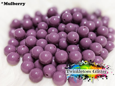 12mm Solid Acrylic Beads ~ Mulberry