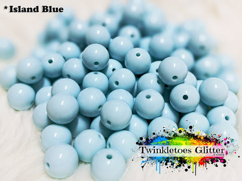 12mm Solid Acrylic Beads ~ Island Blue