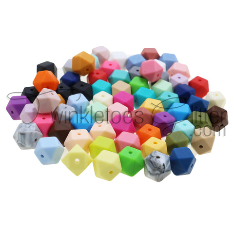Silicone Beads ~ 13mm Hexagons ~ 30+ Colors