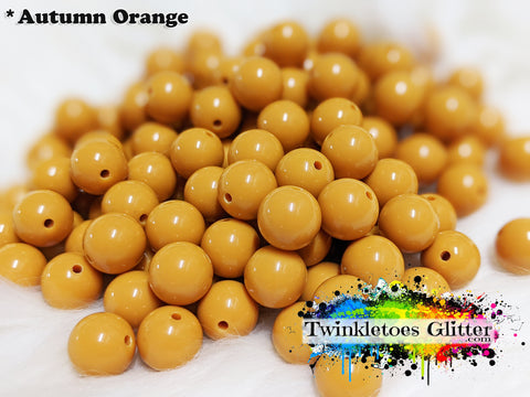 12mm Solid Acrylic Beads ~ Autumn Orange