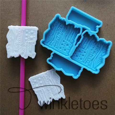 Feather Flag Straw Topper and Grippy/Badge Reel Silicone Mold