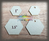 Hexagon Acrylic Blanks ~ All Sizes ~ w/Hole