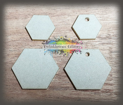 Hexagon Acrylic Blanks ~ All Sizes ~ w/out Hole