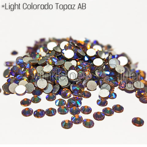 Flatback Rhinestones ~ Light Colorado Topaz AB ~ 4 Sizes