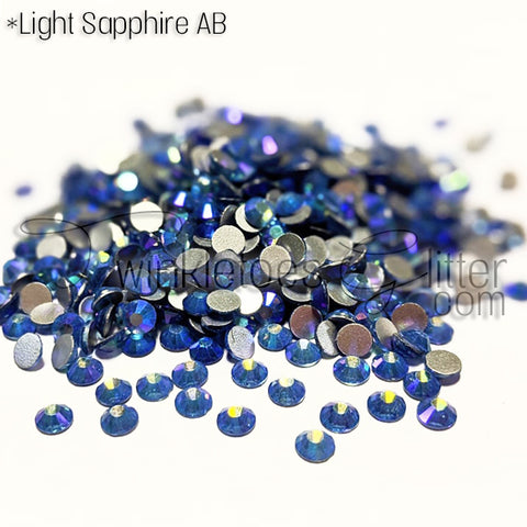 Flatback Rhinestones ~ Light Sapphire AB ~ 4 Sizes