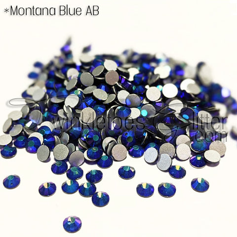 Flatback Rhinestones ~ Montana Blue AB ~ 4 Sizes