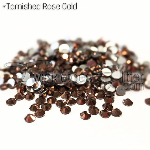Flatback Rhinestones ~ Tarnished Rose Gold ~ 4 Sizes