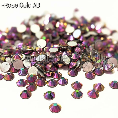 Flatback Rhinestones ~ Rose Gold AB ~ 4 Sizes