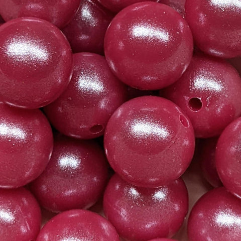 15mm Round Opal Silicone Beads ~ Hot Pink