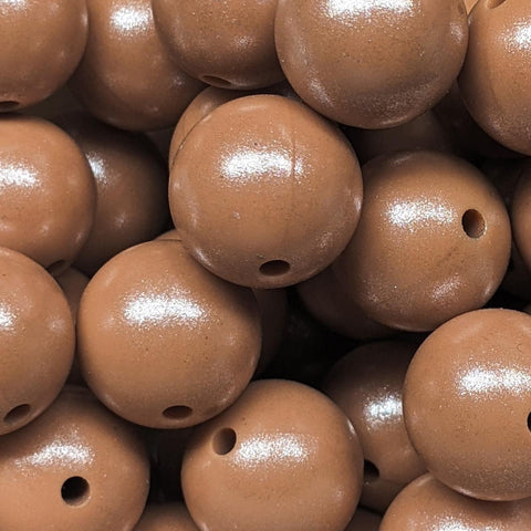 15mm Round Opal Silicone Beads ~ Tortilla