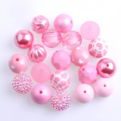 Bubblegum 20mm Bead Mix ~ M-004