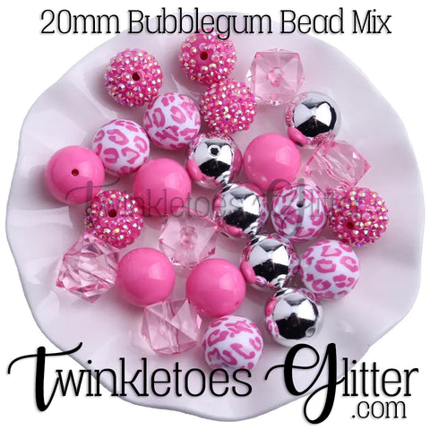 Bubblegum 20mm Bead Mix ~ M-059
