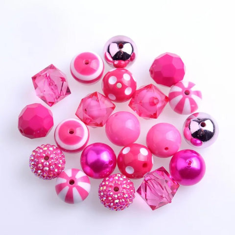 Bubblegum 20mm Bead Mix ~ M-005