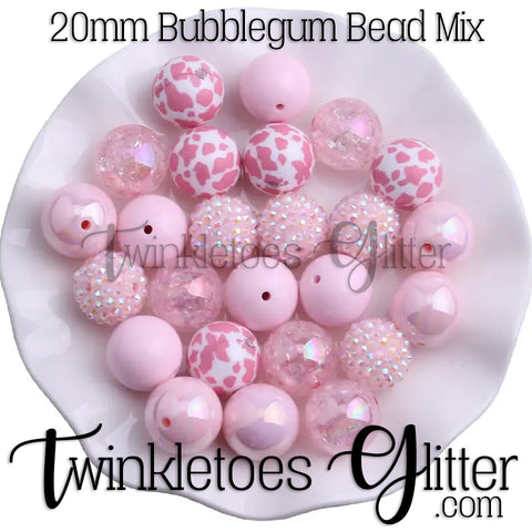 Bubblegum 20mm Bead Mix ~ M-071
