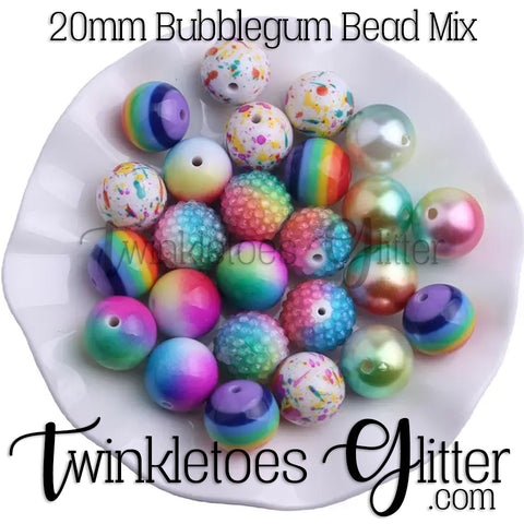 Bubblegum 20mm Bead Mix ~ M-073