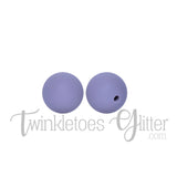 15mm Round Silicone Beads ~ Periwinkle