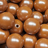 15mm Round Opal Silicone Beads ~ Pumpkin
