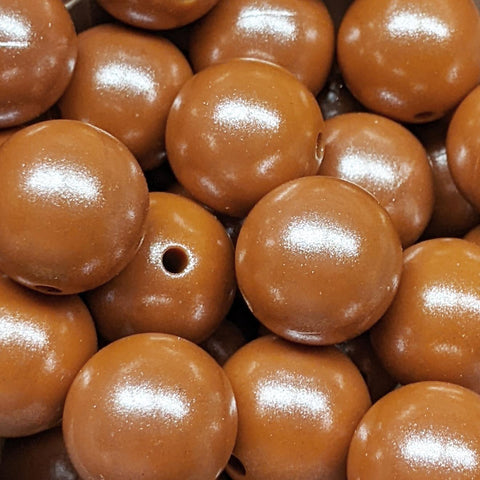15mm Round Opal Silicone Beads ~ Pumpkin