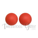15mm Round Silicone Beads ~ Orange Red