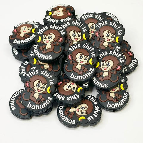 This Sh*t is Bananas Monkey Silicone Focal Bead