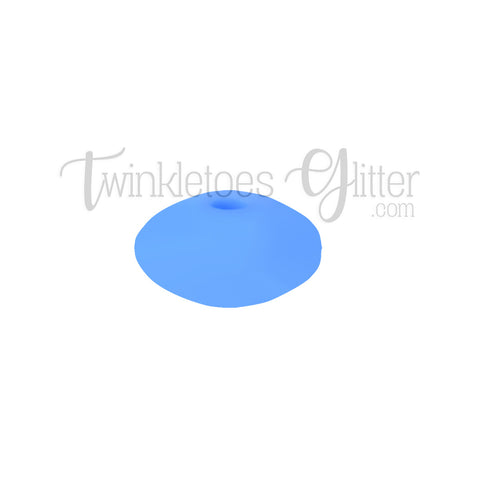 12mm Lentil Silicone Spacer Beads ~ Baby Blue