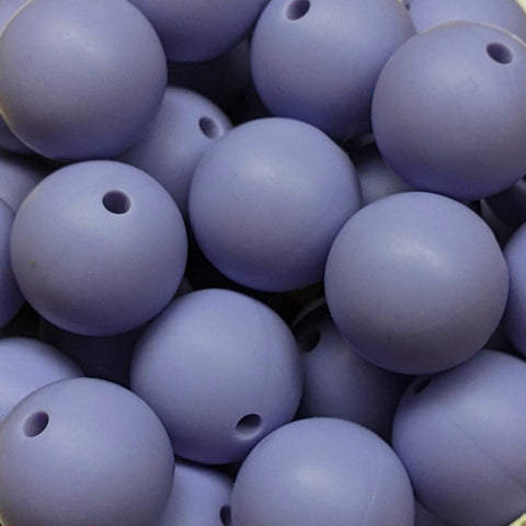 15mm Round Silicone Beads ~ Periwinkle