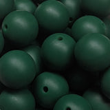 15mm Round Silicone Beads ~ Basil Green