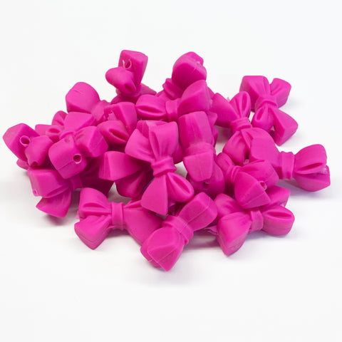 Knotted Bow w/Twist Silicone Focal Bead ~ 12 Colors