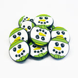 Round Snowman Silicone Focal Bead ~ 2 Colors