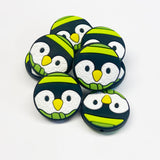 Round Penguin Silicone Focal Bead ~ 2 Colors