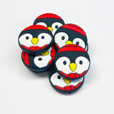 Round Penguin Silicone Focal Bead ~ 2 Colors
