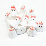 3D Ghost w/Bow Silicone Focal Bead ~ 2 Colors