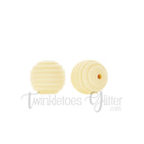15mm Round Silicone Beehive Beads ~ Ivory