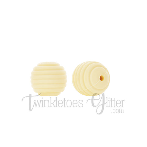 15mm Round Silicone Beehive Beads ~ Ivory